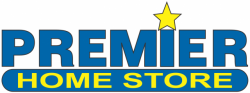 Premier Home Store Logo in blue and yellow