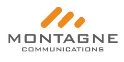 Montagne Communications Logo, Three Orange Lines