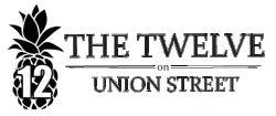 black and white text with pineapple